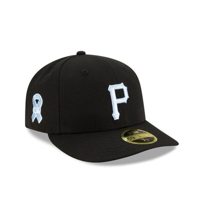 Black Pittsburgh Pirates Hat - New Era MLB Father's Day Low Profile 59FIFTY Fitted Caps USA0574893